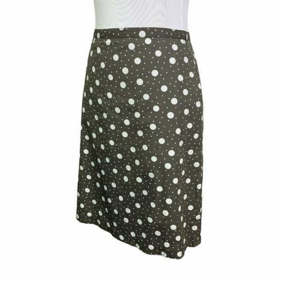 Boden Gray White Polka Dot Cotton A Line Skirt - Picture 5 of 9